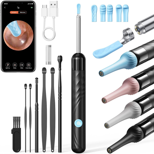 AuriVue – Kit de Limpieza de Oídos con Cámara HD 1080P, LED, WiFi, Android e iOS