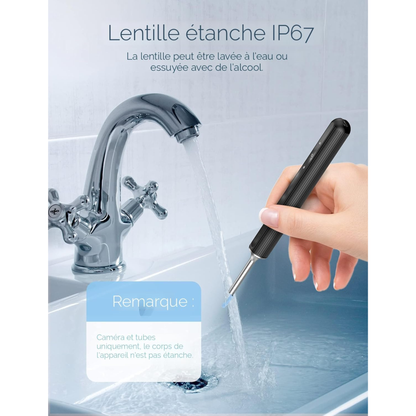 AuriVue Kit de limpieza de oídos – Cámara HD 1080P con LED, WiFi, Android e iOS
