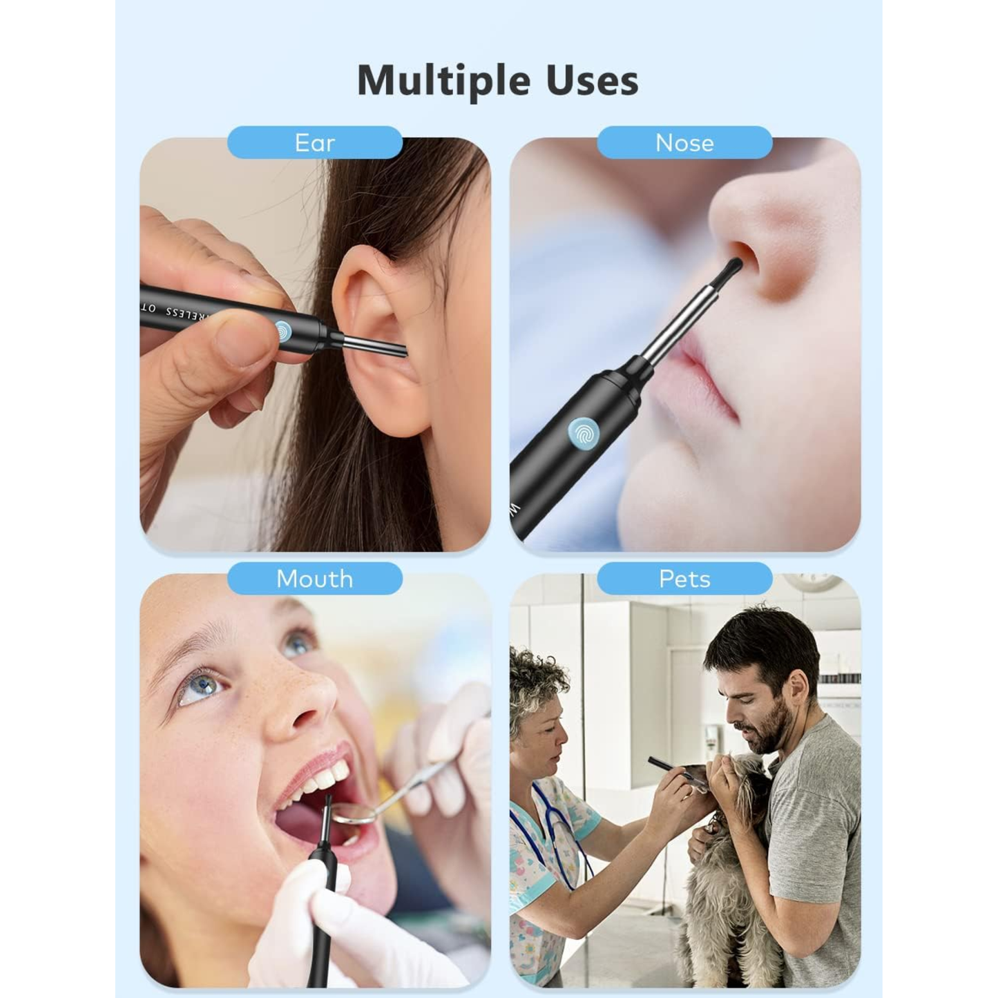 AuriVue – Kit de Limpieza de Oídos con Cámara HD 1080P, LED, WiFi, Android e iOS