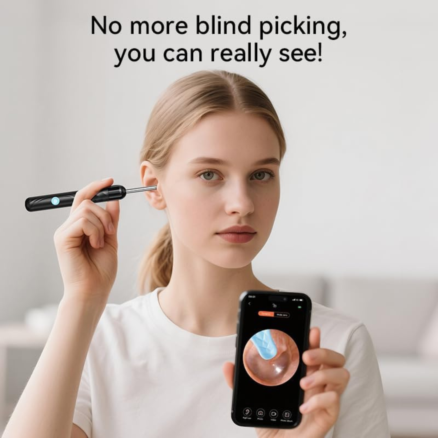 AuriVue – Kit de Limpieza de Oídos con Cámara HD 1080P, LED, WiFi, Android e iOS