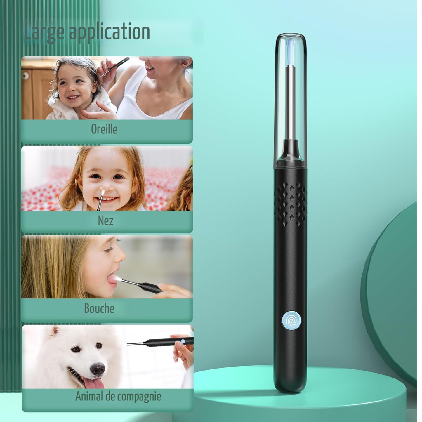 AuriVue Kit de limpieza de oídos – Cámara HD 1080P con LED, WiFi, Android e iOS